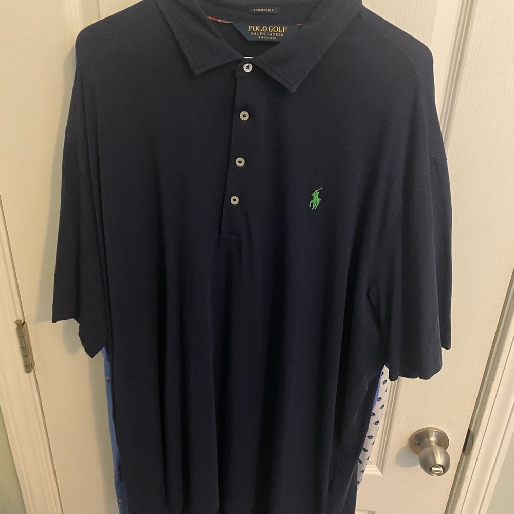 Ralph Lauren Blue and Green Polo Shirt Classic Design